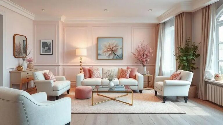 Decoração feminina e delicada para apartamento de mãe e filha