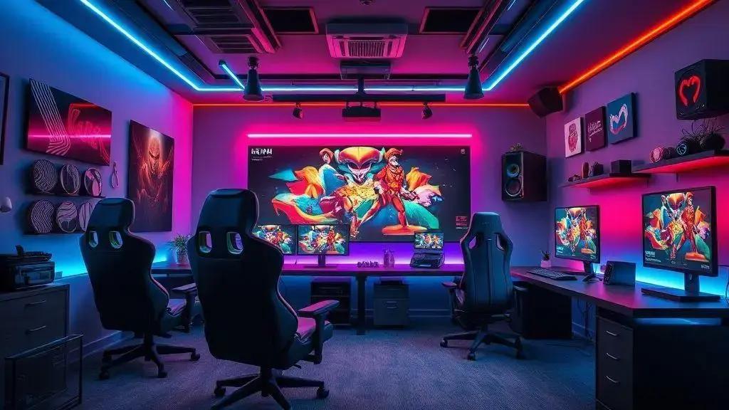 Projetos de decoração gamer: transformando quartos em espaços personalizados Projetos de decoração gamer: transformando quartos em espaços personalizados