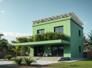 Casas com telhado verde
