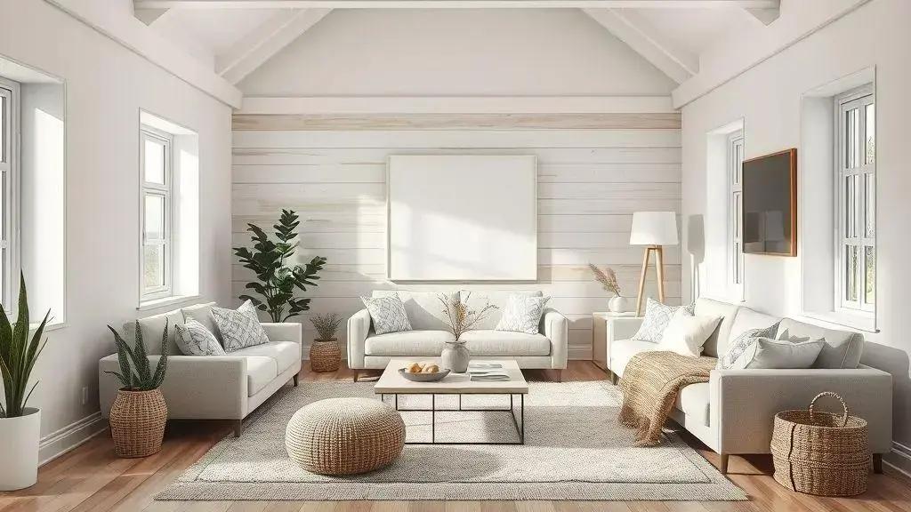 Como tornar aconchegantes salas em branco com texturas, madeira e acessórios naturais Como tornar aconchegantes salas em branco com texturas, madeira e acessórios naturais