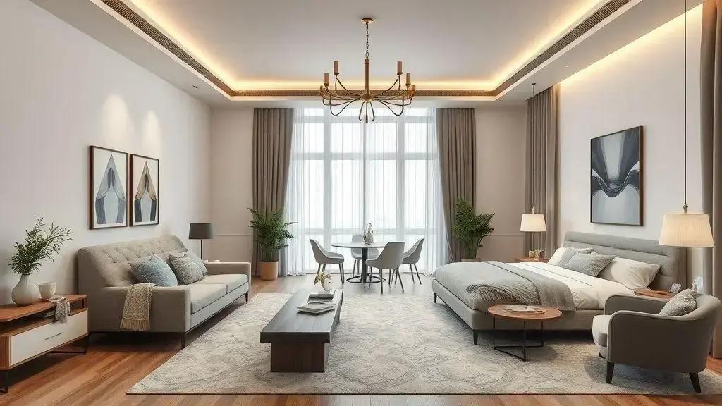 Inovação no Design: Quarto Integrado à Sala para Espaços Multifuncionais Inovação no Design: Quarto Integrado à Sala para Espaços Multifuncionais