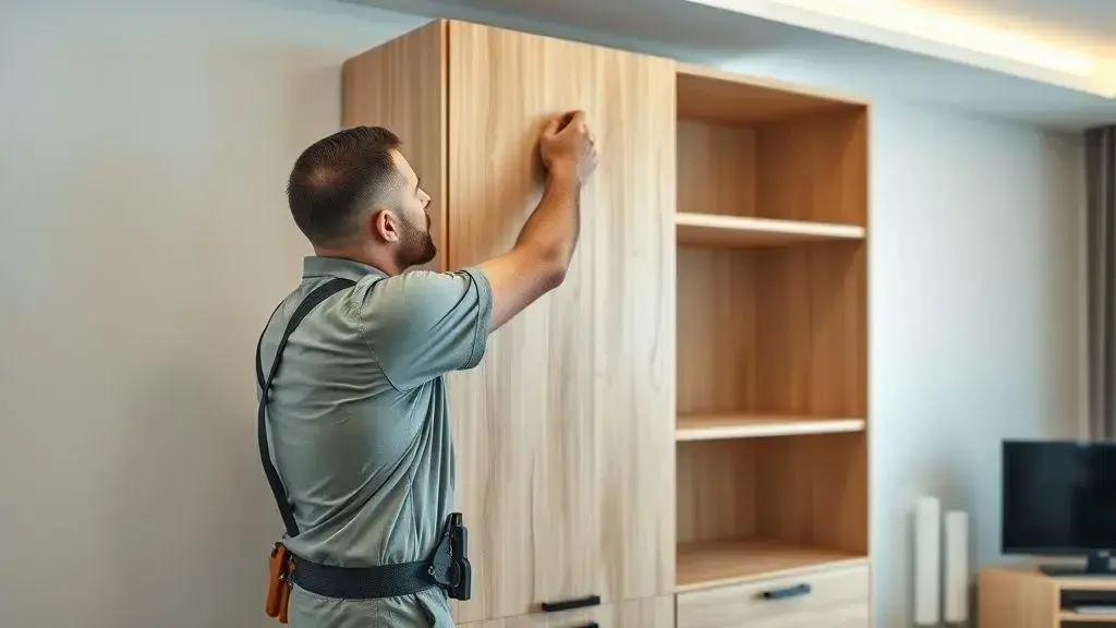 Segurança estrutural e alinhamento para sensores em móveis altos