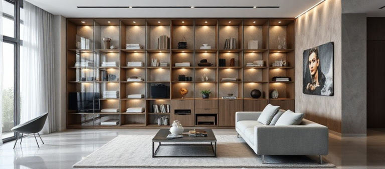 Armário de vidro traz sofisticação e organização para quartos, cozinhas e salas com leveza e elegância.