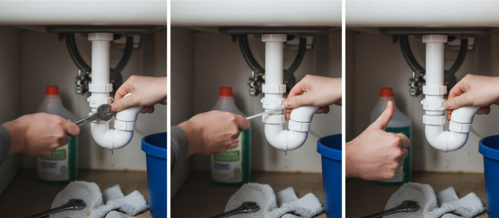 Conserto fácil do vazamento no cano da pia da cozinha, passo a passo para reparar sozinho com ferramentas simples, barato e rápido