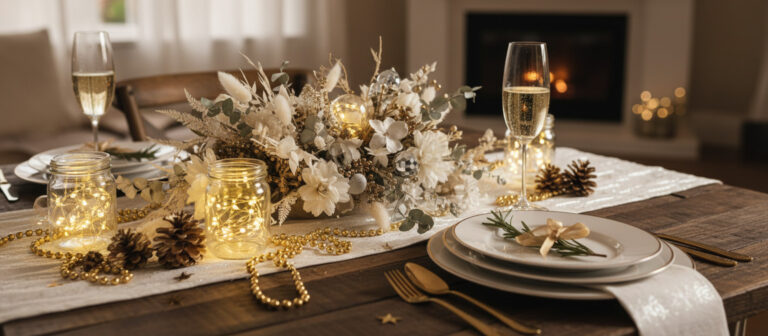 Decoração prática e elegante para sua mesa de Ano Novo em poucas horas