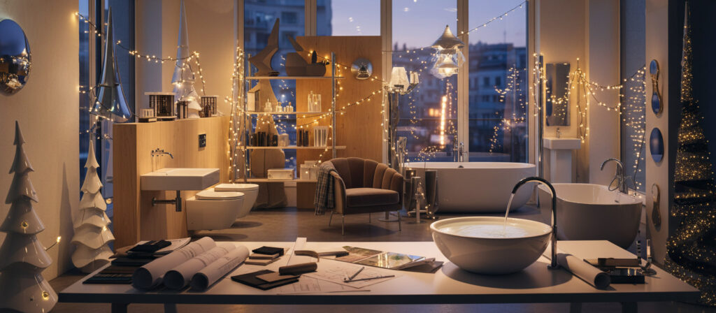 Experiência sensorial no Christmas Atelier da LAUFEN com Saphirkeramik