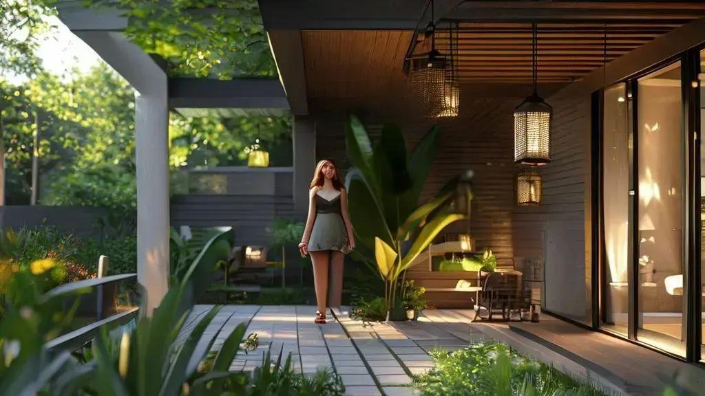 Tipos de luminárias para varanda: parede, teto e solar