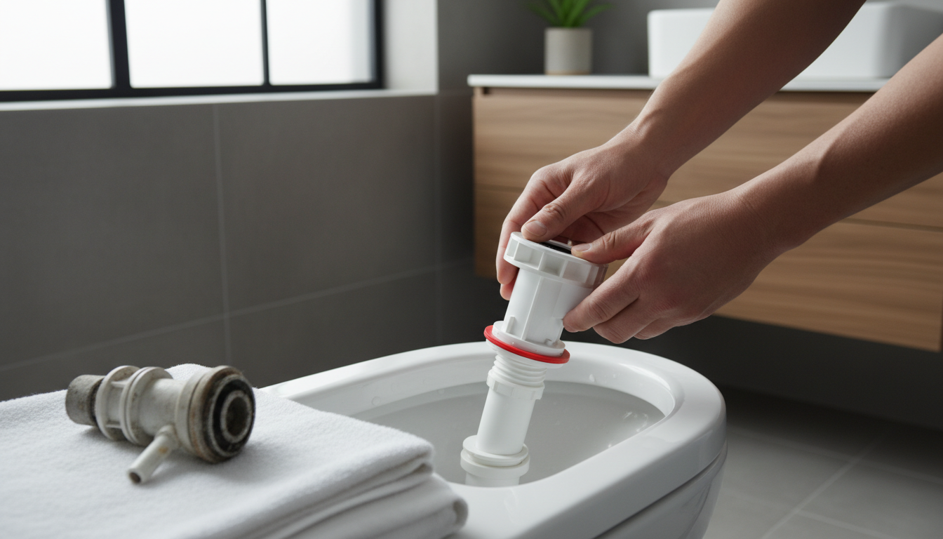 Trocar válvula de descarga: Acabe com vazamentos e economize água com nosso passo a passo! 04