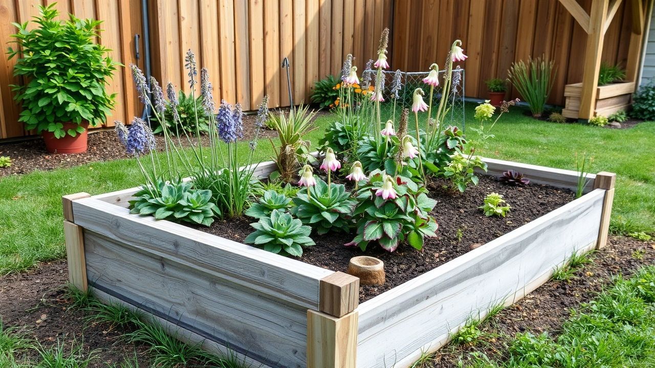 horta elevada Demonstração em perspectiva 3