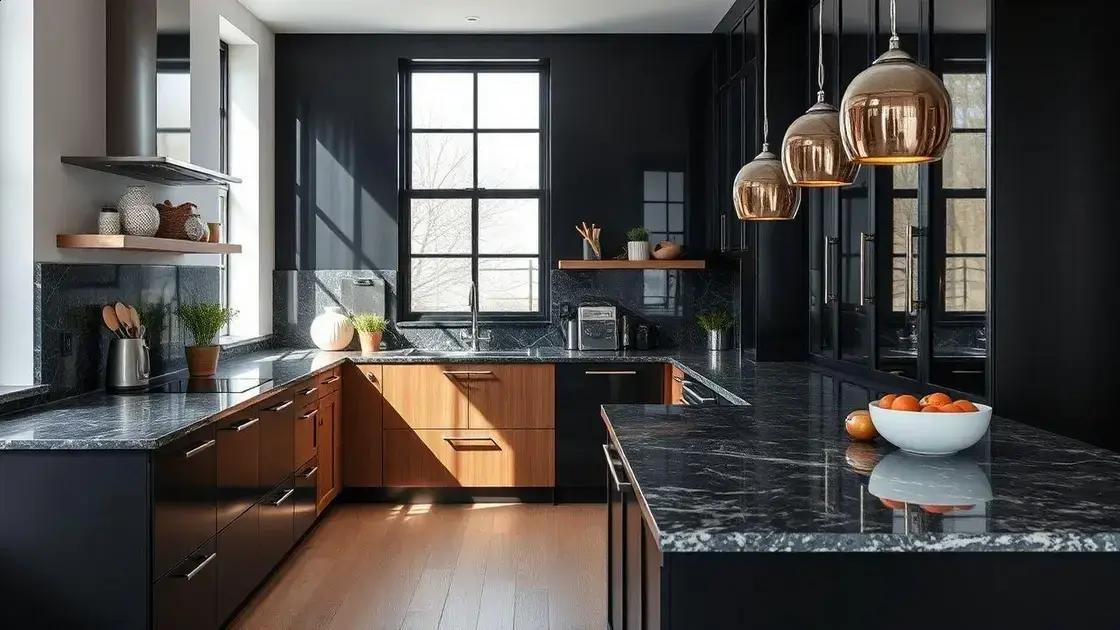 Materiais que combinam com o preto na cozinha